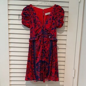 Self-Portrait Red and Blue Floral Dress
